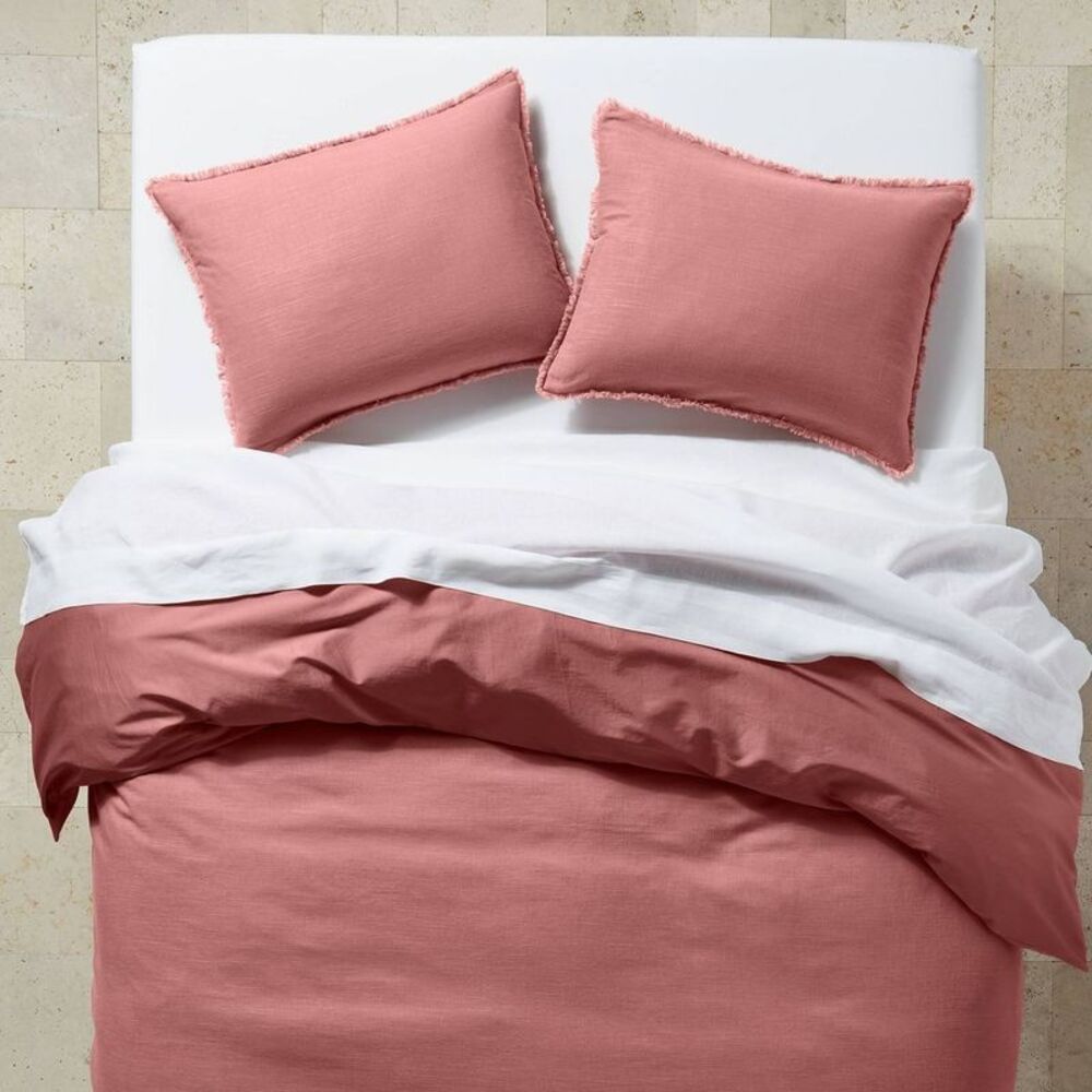 Casaluna Dusty Rose Linen Duvet Cover Set - Picture 3 of 6